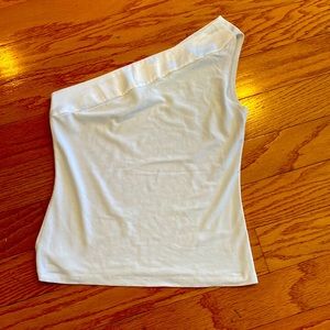 Off the shoulder white top.